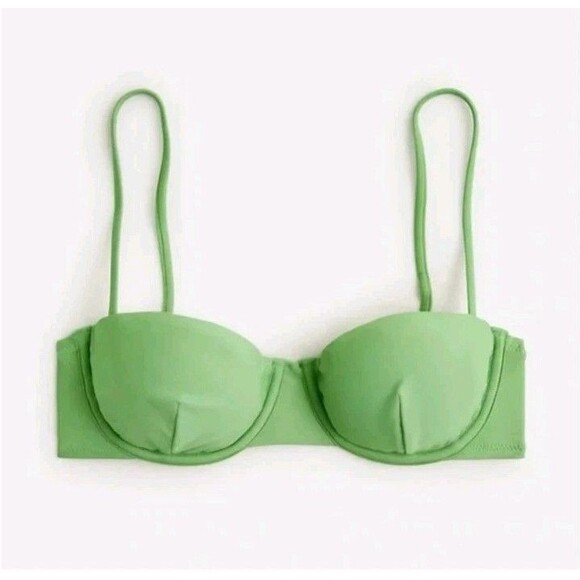 J. Crew Size 34B Balconette Underwire Bikini Top Rustic Willow Green BX612 NWT - Picture 1 of 8